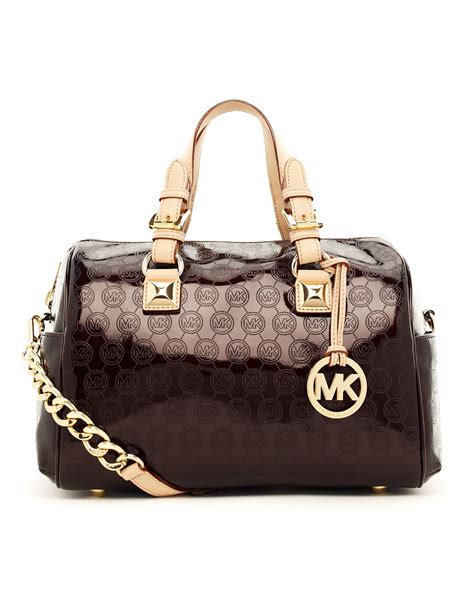 michael kors medium grayson studded satchel tote bag|Michael Kors large monogram tote.